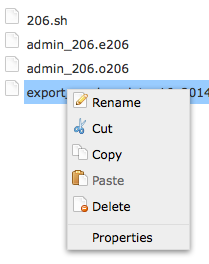 KDCompute - File Manager |br| 'Right Click' Menu for the selected file |br| which also works for a select folder