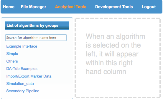 KDCompute - The Analytical Tools window